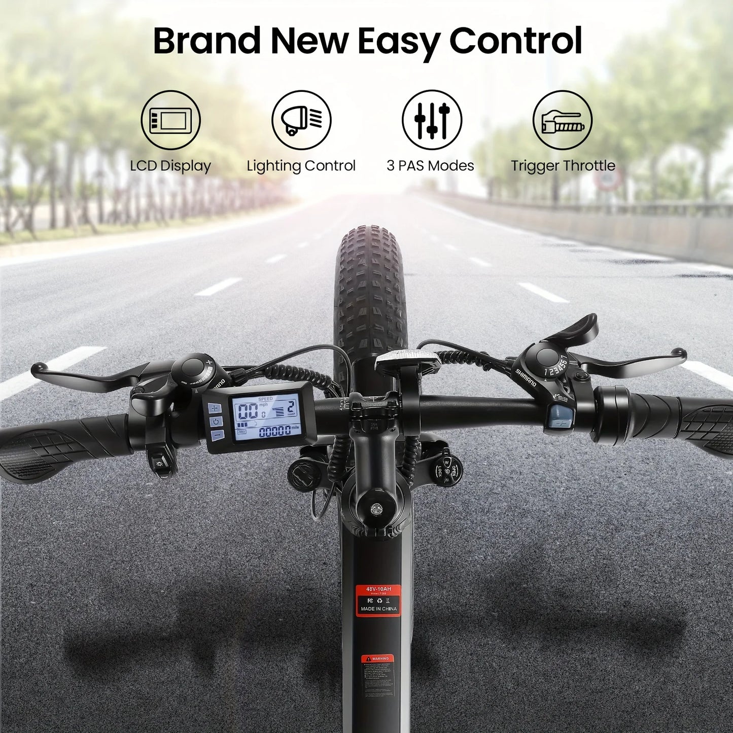 Fat Tire Ebike with 500W Brushless Motor