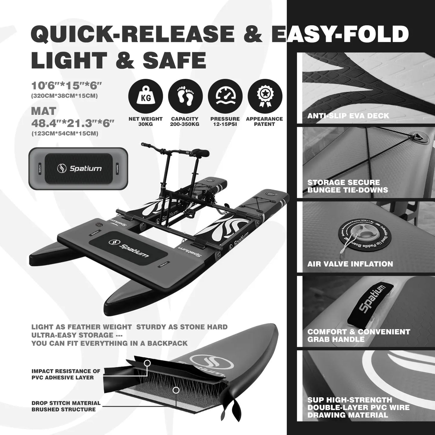 Inflatable Floating Pedal Bicycle Boat