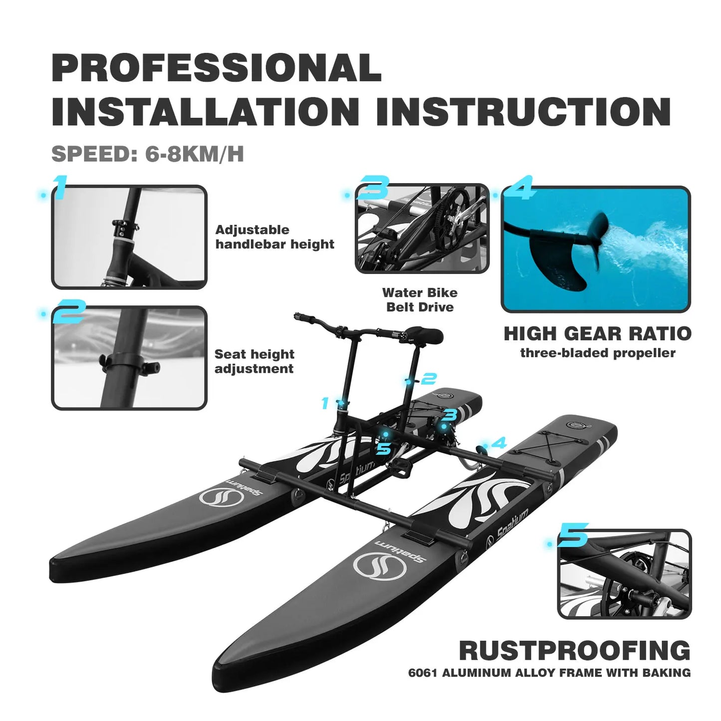 Inflatable Floating Pedal Bicycle Boat