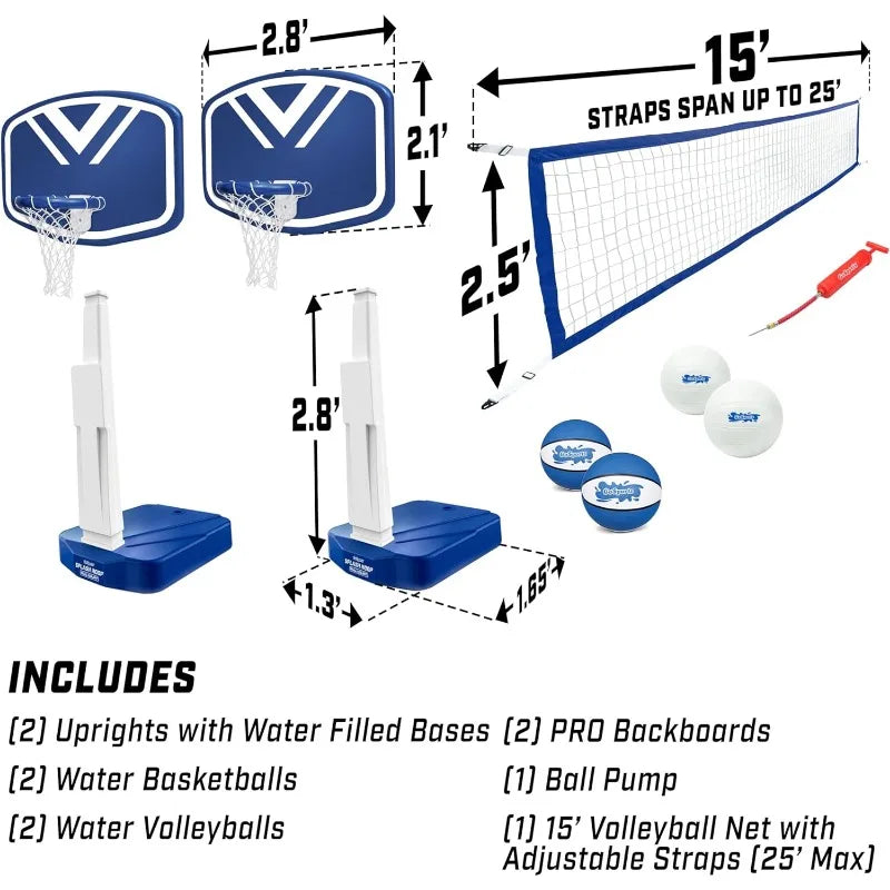 Pool Basketball & Volleyball Game Set