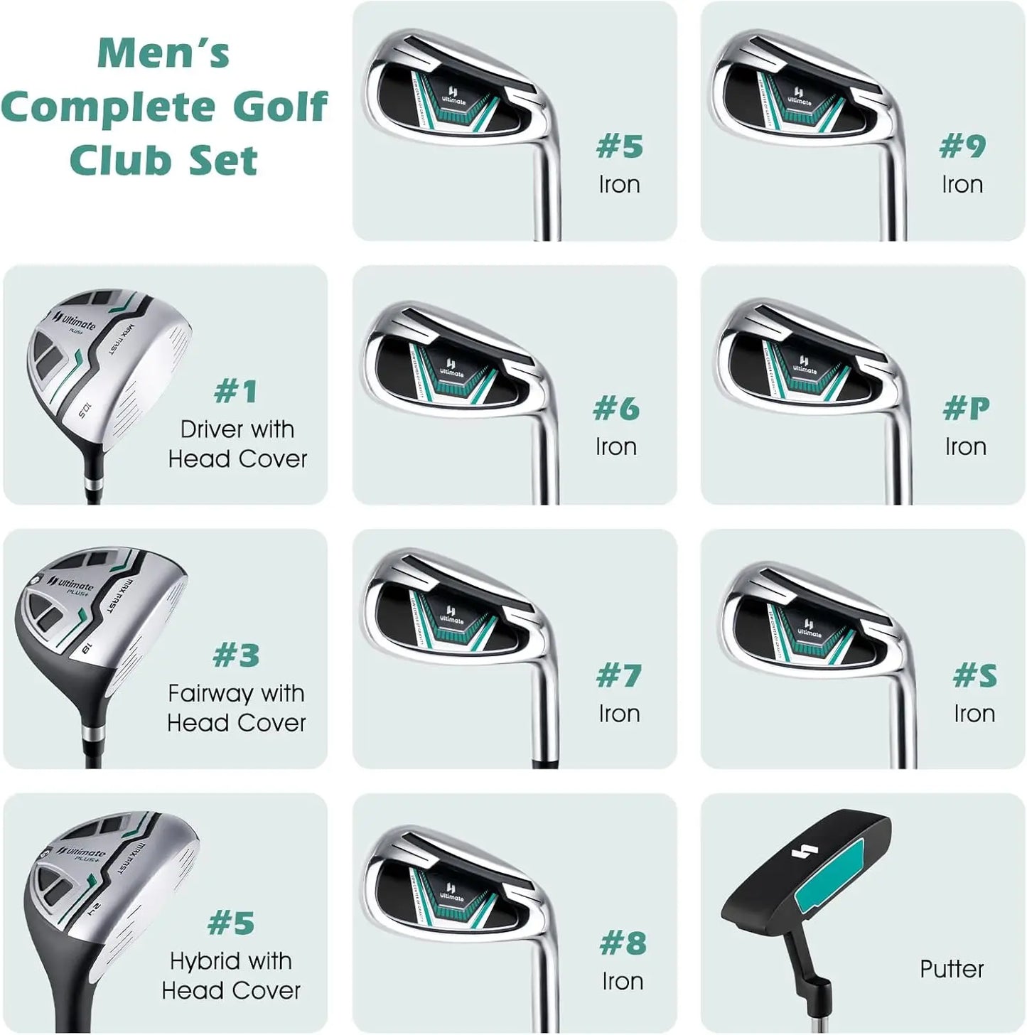 12 Piece Men’s Complete Golf Club Set