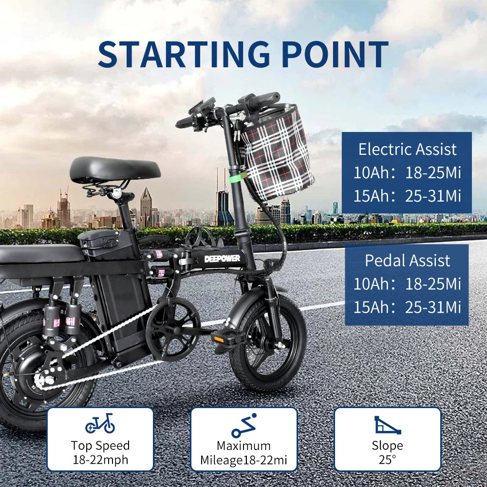 Foldable Adult Electric Bike With 400W Motor