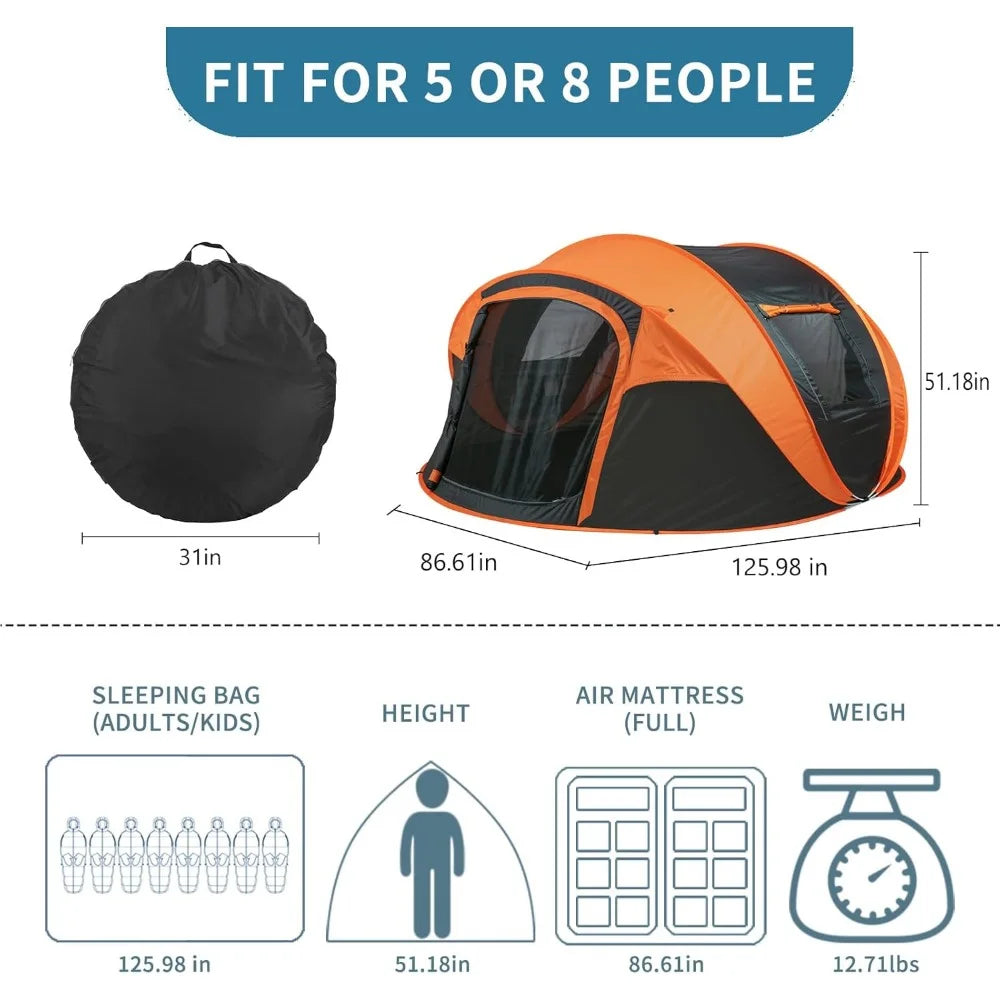 Instant Pop Up Water Resistant Camping Tent