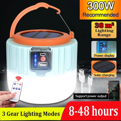 Portable Lightweight Solar Rechargeable Outdoor LED Light