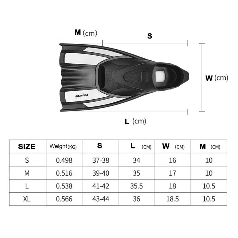 Snorkeling & Diving Non-Slip Swim Flippers