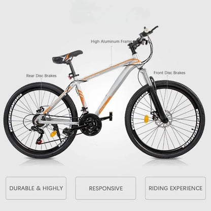 21-Speed Dual Disc Brake Mountain Bicycle