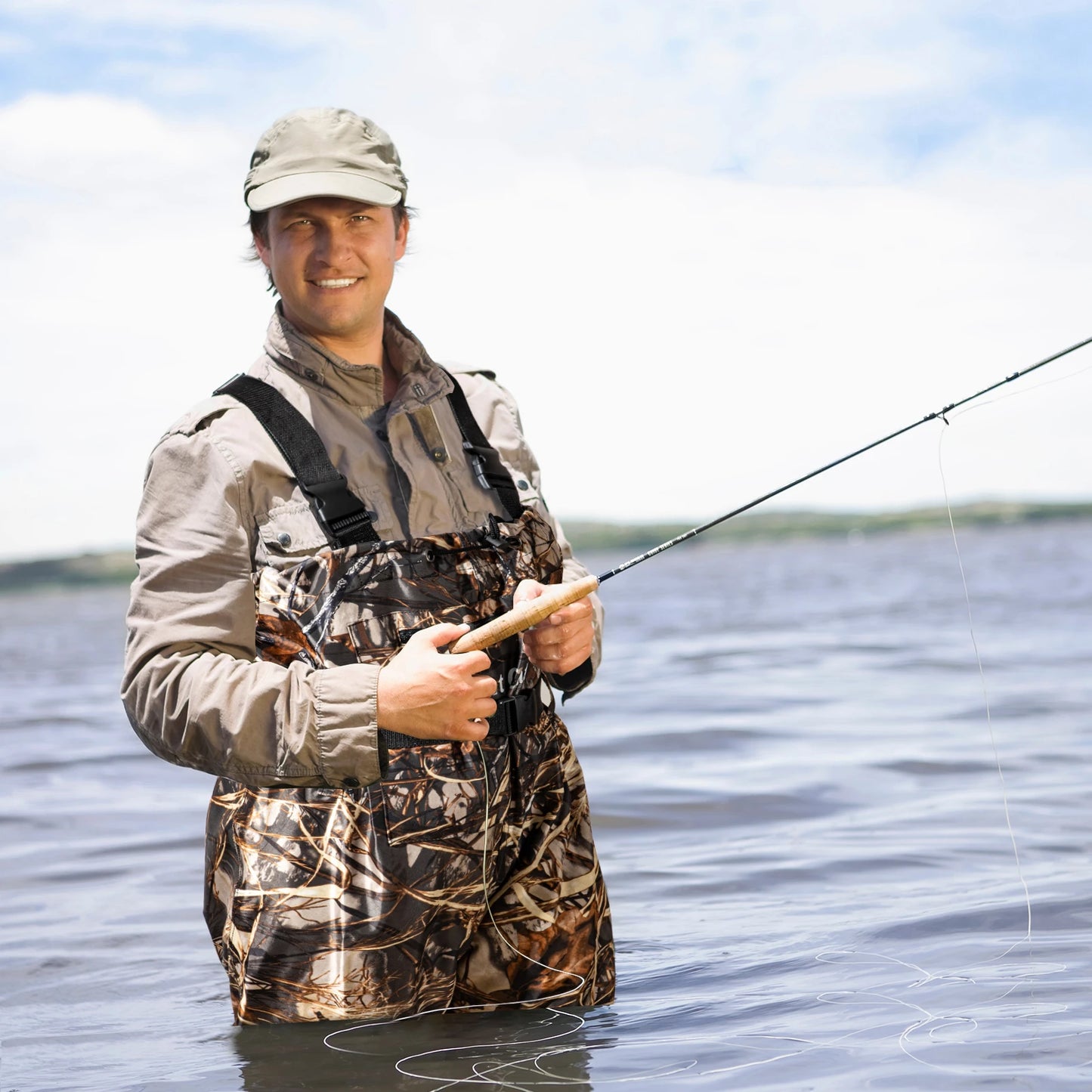 Men's Waterproof Fishing Waders with Boots