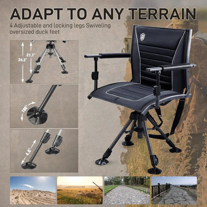 Adjustable Folding Silent Swivel Hunting Chair