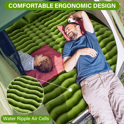 Inflatable 2 Person Sleeping Pad with Pillow