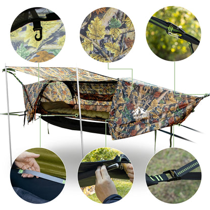 Portable Lightweight Mosquito Hammock with Tree Straps