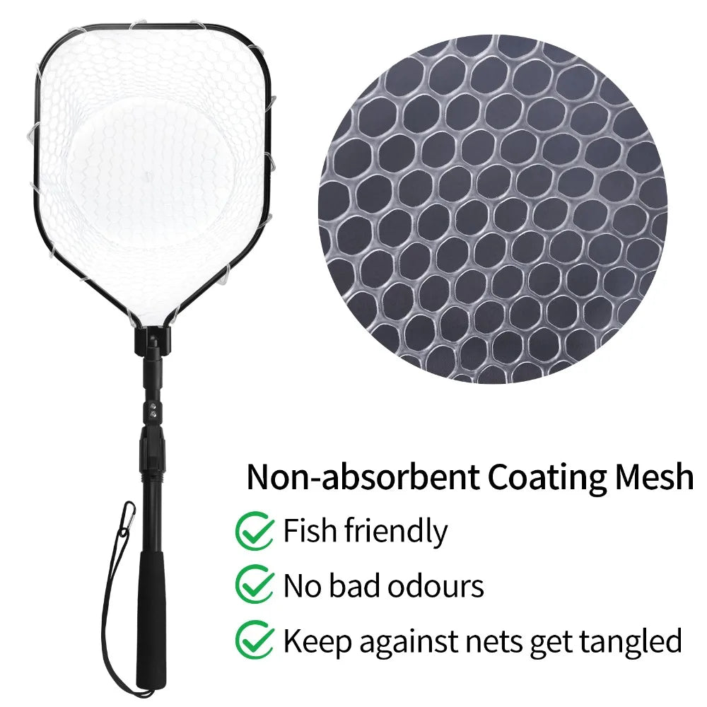 Portable Fly Fishing Net With Collapsible Handle