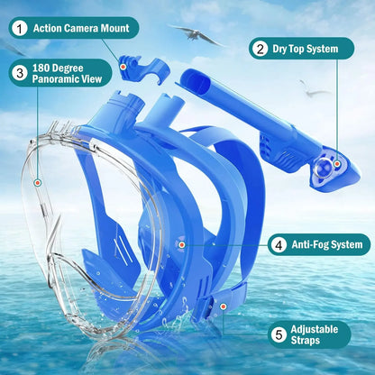 Anti-Fog Full Face Snorkeling Mask