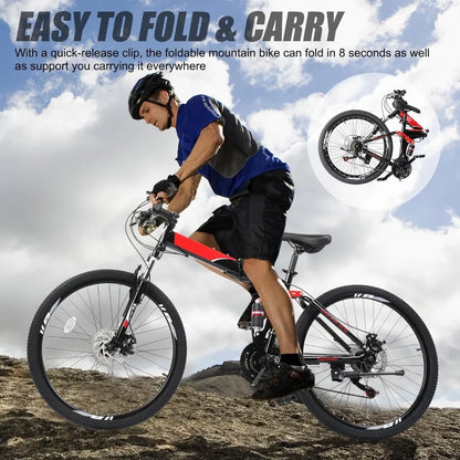 26 Inch Folding 21 Speed Mountain Bike