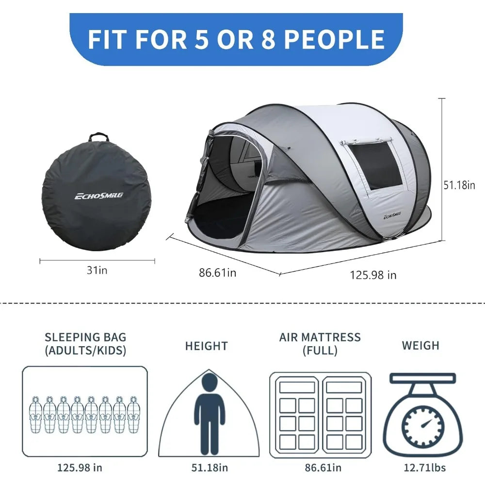 Instant Pop Up Water Resistant Dome Tent