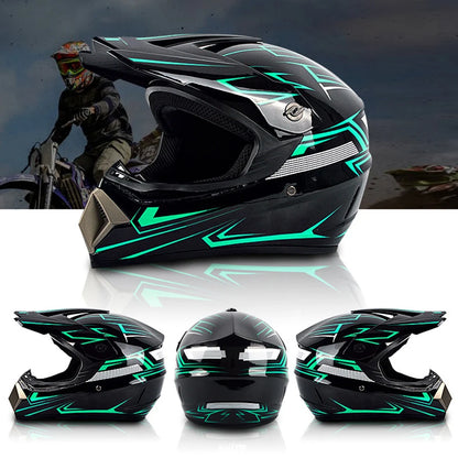 Motocross Helmet with Goggles Gloves Face Cover