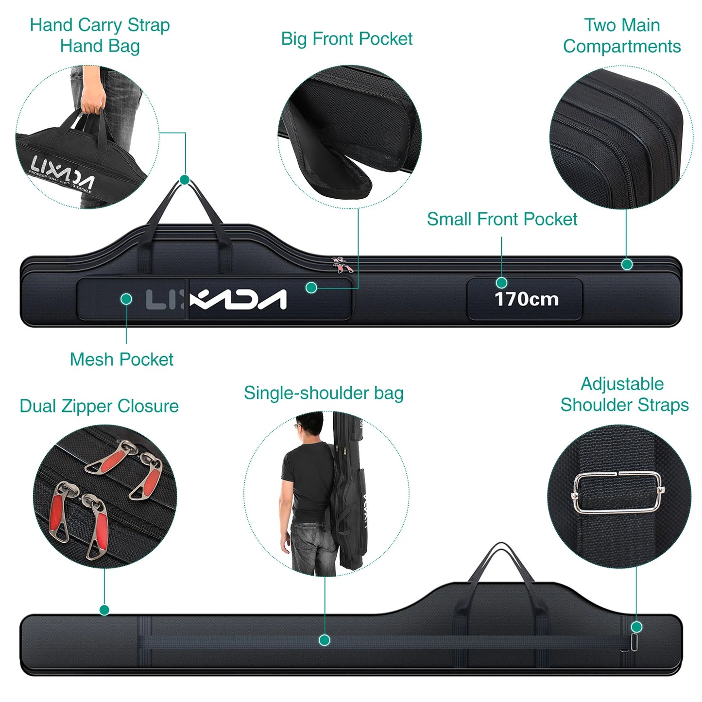 Portable Folding Fishing Rod Reel Bag