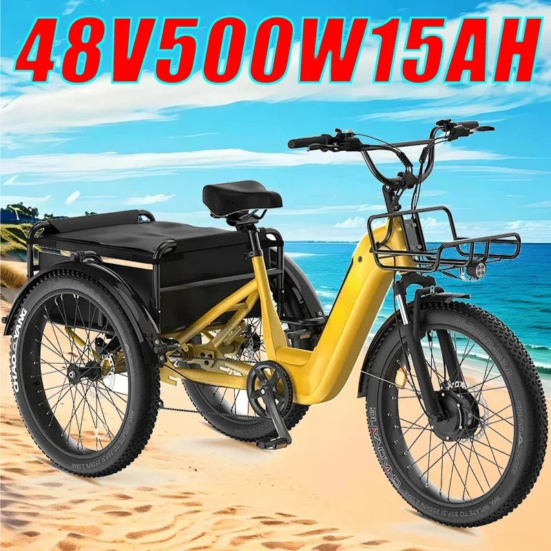 Three Wheel Electric Cargo Bike 500W Motor