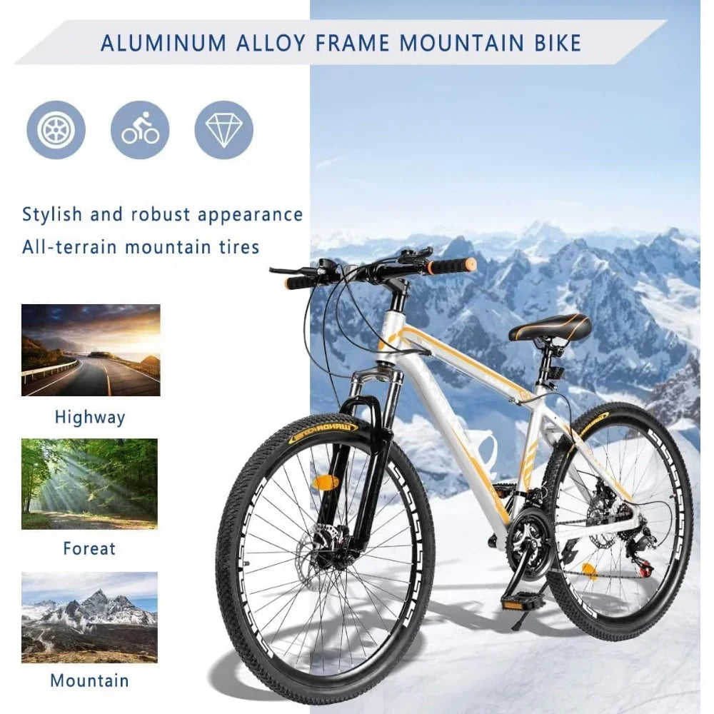 21-Speed Dual Disc Brake Mountain Bicycle