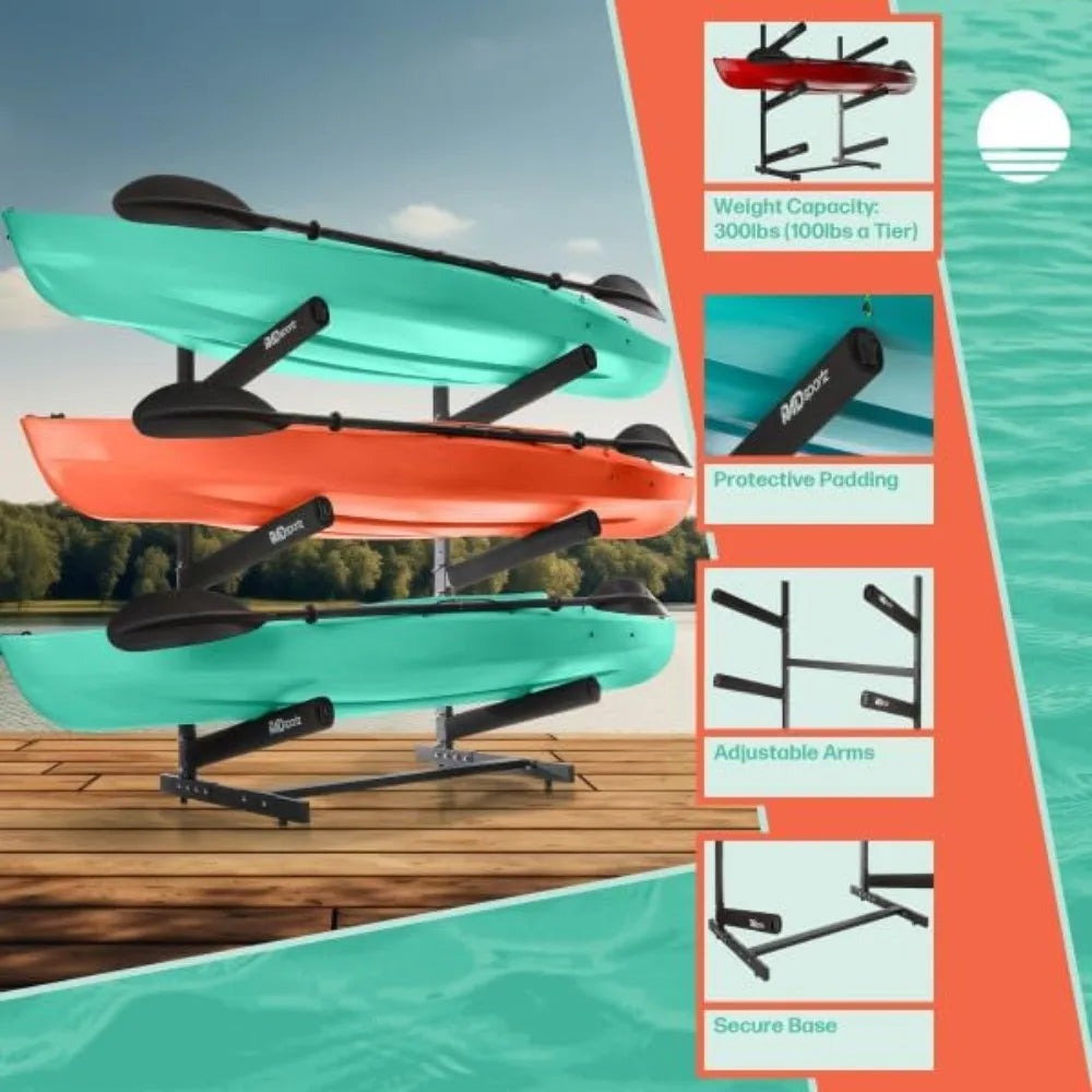 Freestanding Kayak Stand with Padded Arms