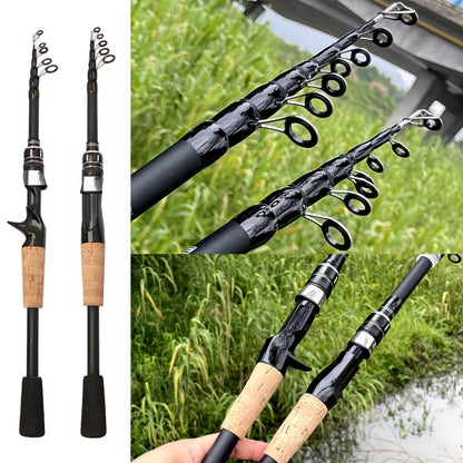 Collapsible Baitcasting Fishing Rod Real Combo