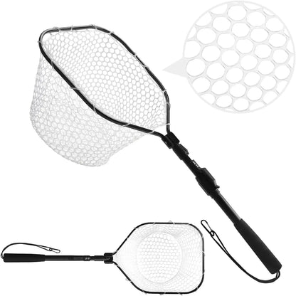 Portable Fly Fishing Net With Collapsible Handle