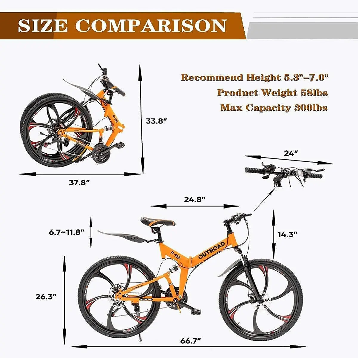 26 Inch Folding Mountain Bike