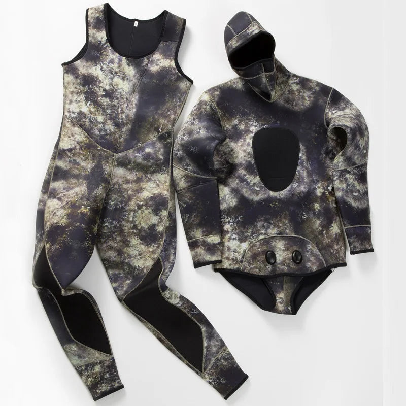 Neoprene Camouflage Men's Warm 2 Piece Wetsuit