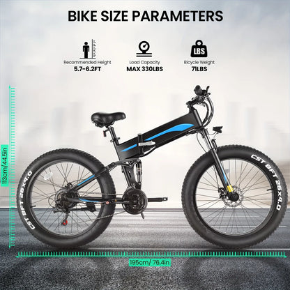 Fat Tire Ebike with 500W Brushless Motor