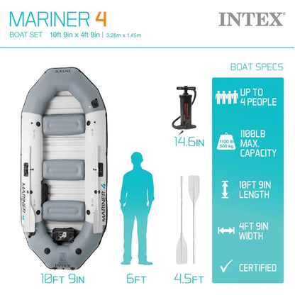 3 Person Inflatable Boat With Oars