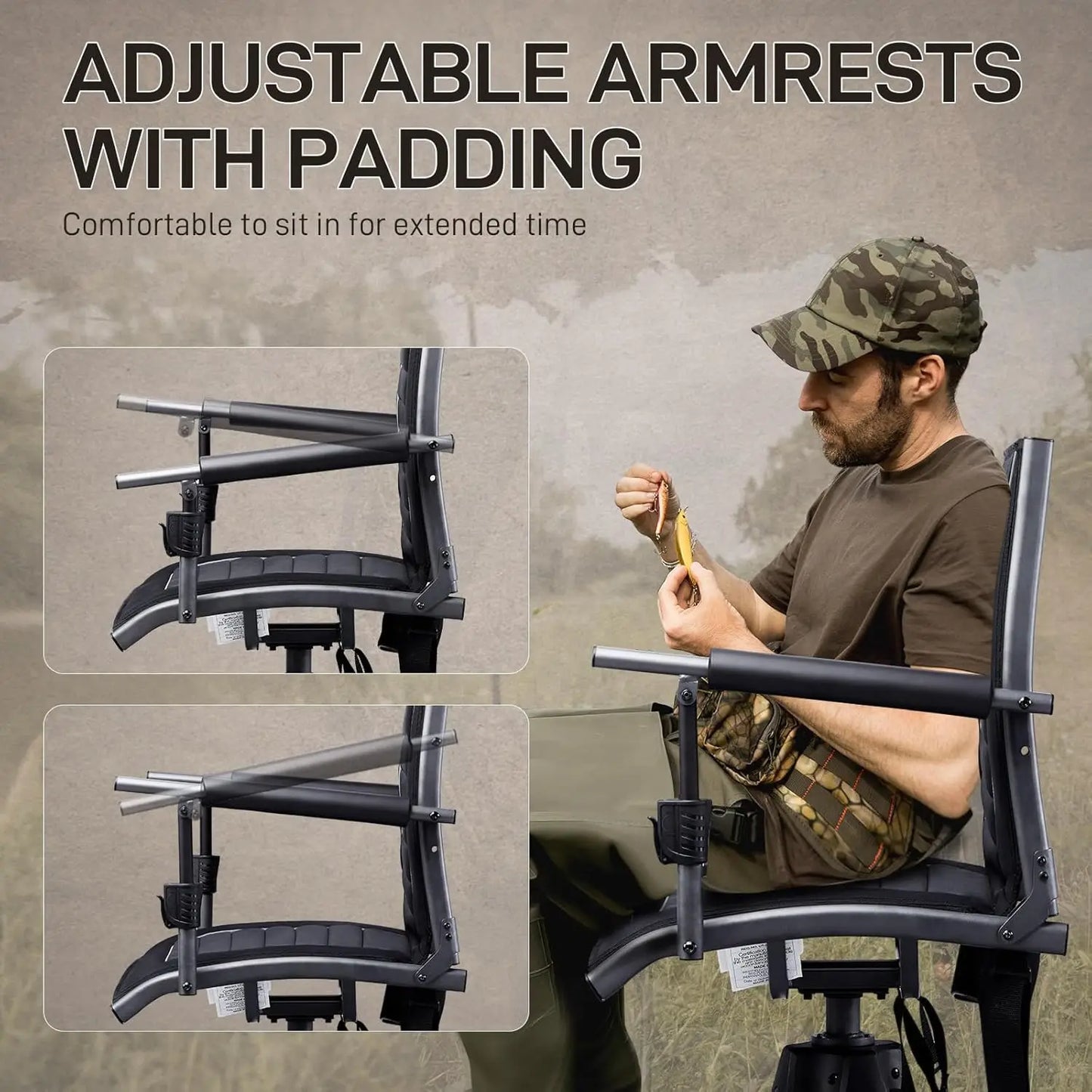 Adjustable Folding Silent Swivel Hunting Chair