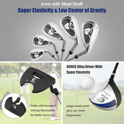 Men's 9 Piece Complete Golf Clubs Set