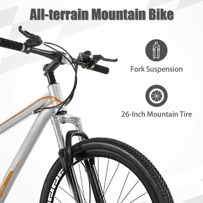 21-Speed Dual Disc Brake Mountain Bicycle