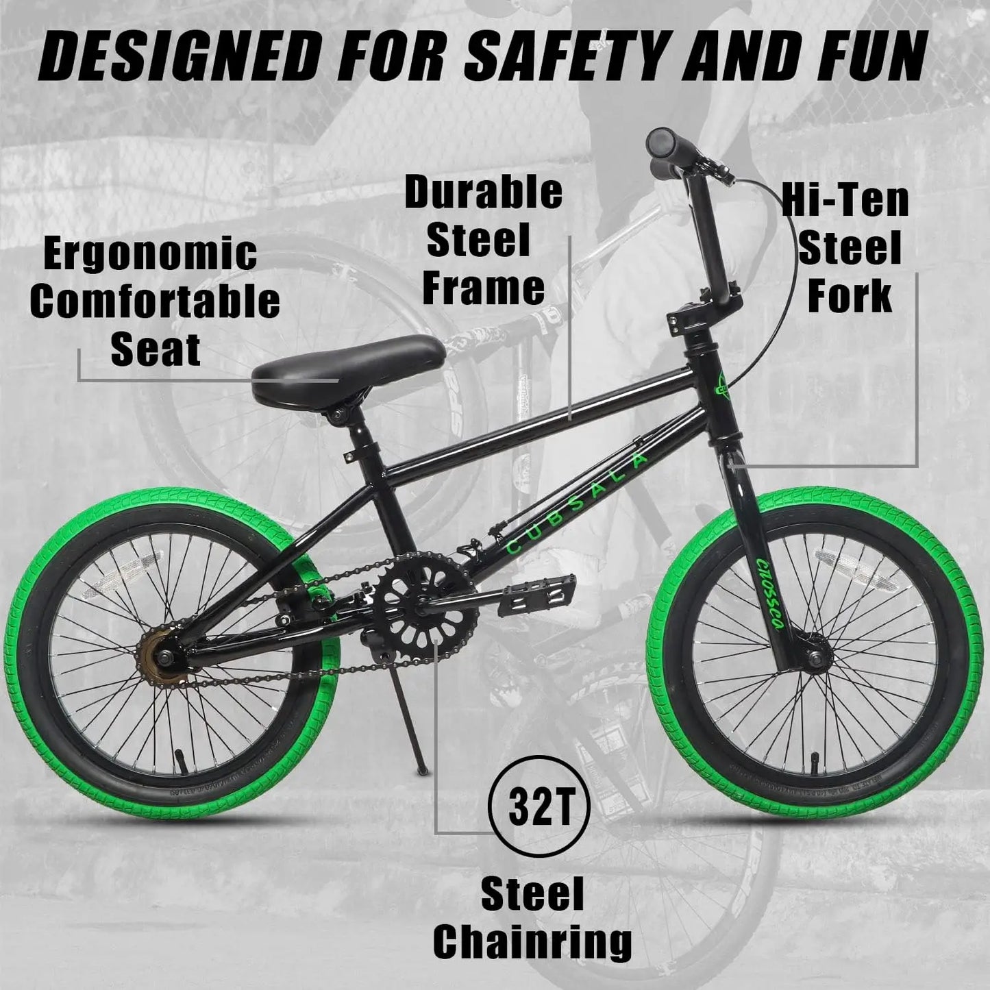 Kids 18 Inch  Beginner Freestyle BMX Bike