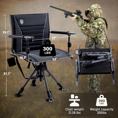 Adjustable Folding Silent Swivel Hunting Chair