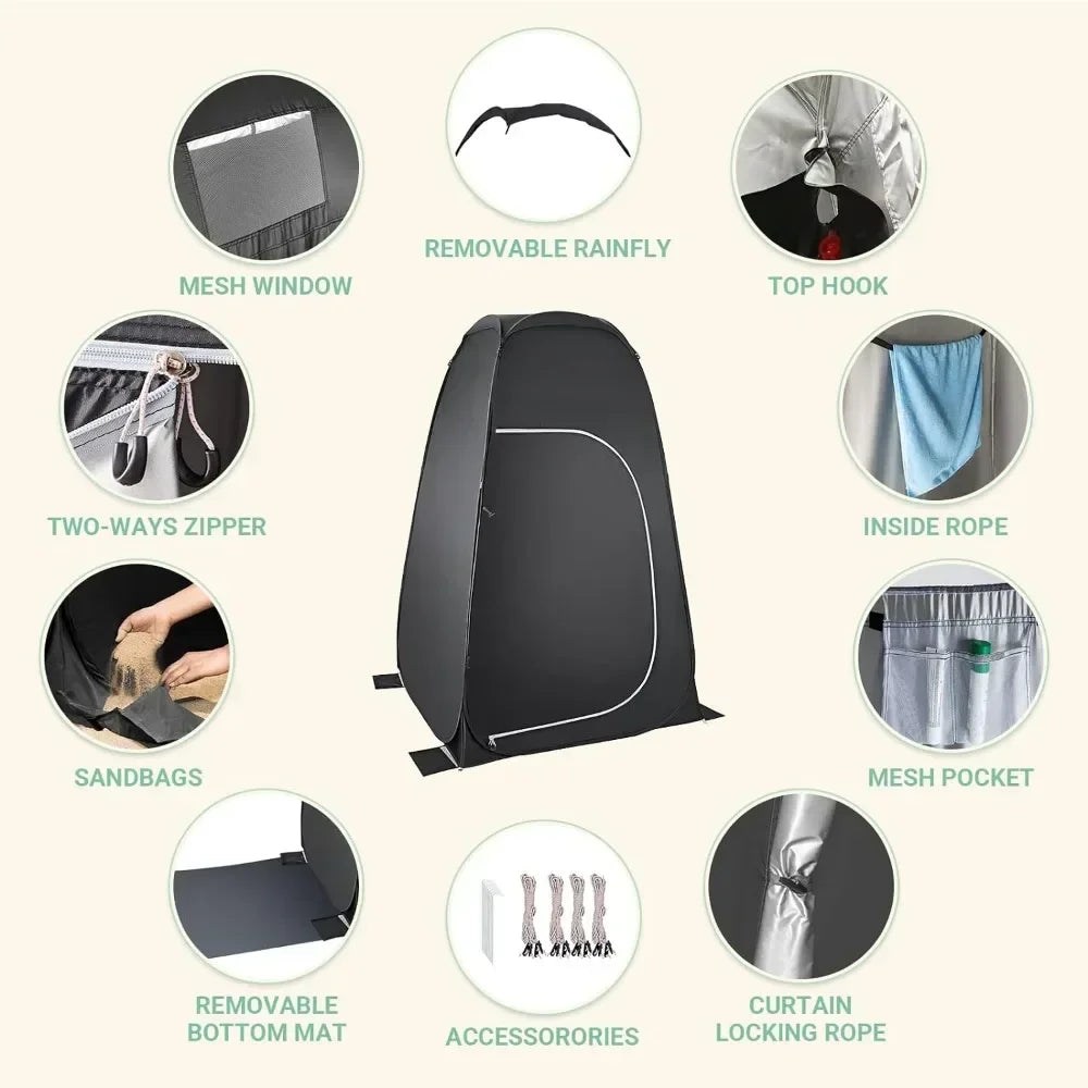 Portable Oversized Shower Privacy Tent Kit