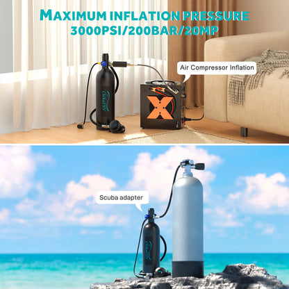 Mini Scuba Tank 1.9L Portable Diving Tank