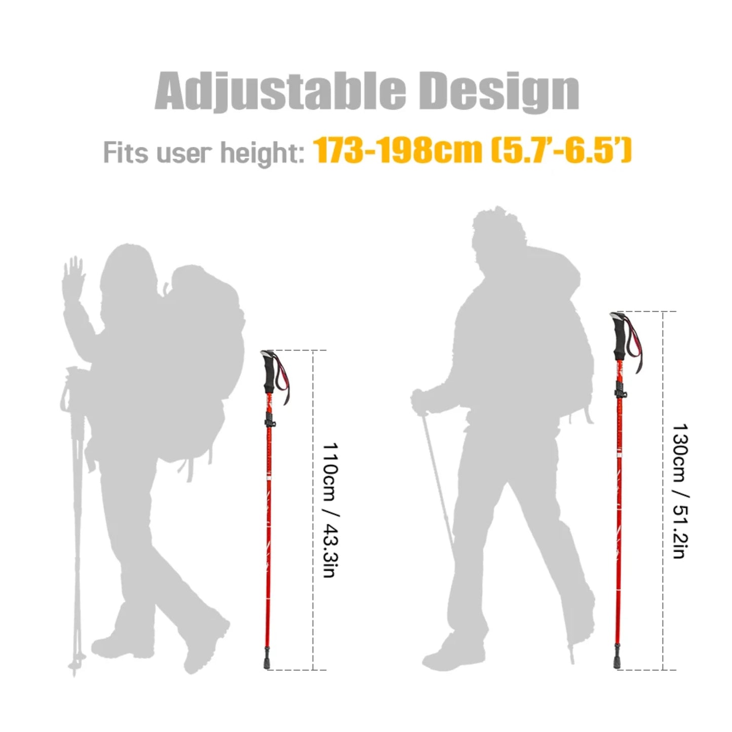 Lightweight Collapsible Five-fold Trekking Pole