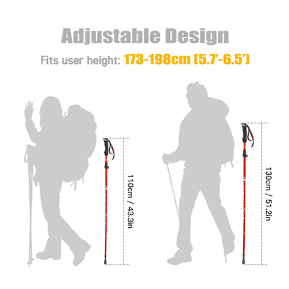 Lightweight Collapsible Five-fold Trekking Pole