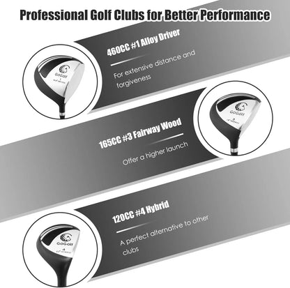 9/10 Piece Men's Complete Golf Clubs Set