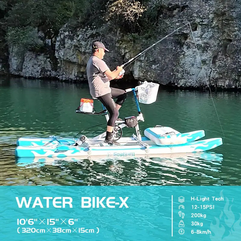 Inflatable Floating Bike Pedal Bicycle Boat