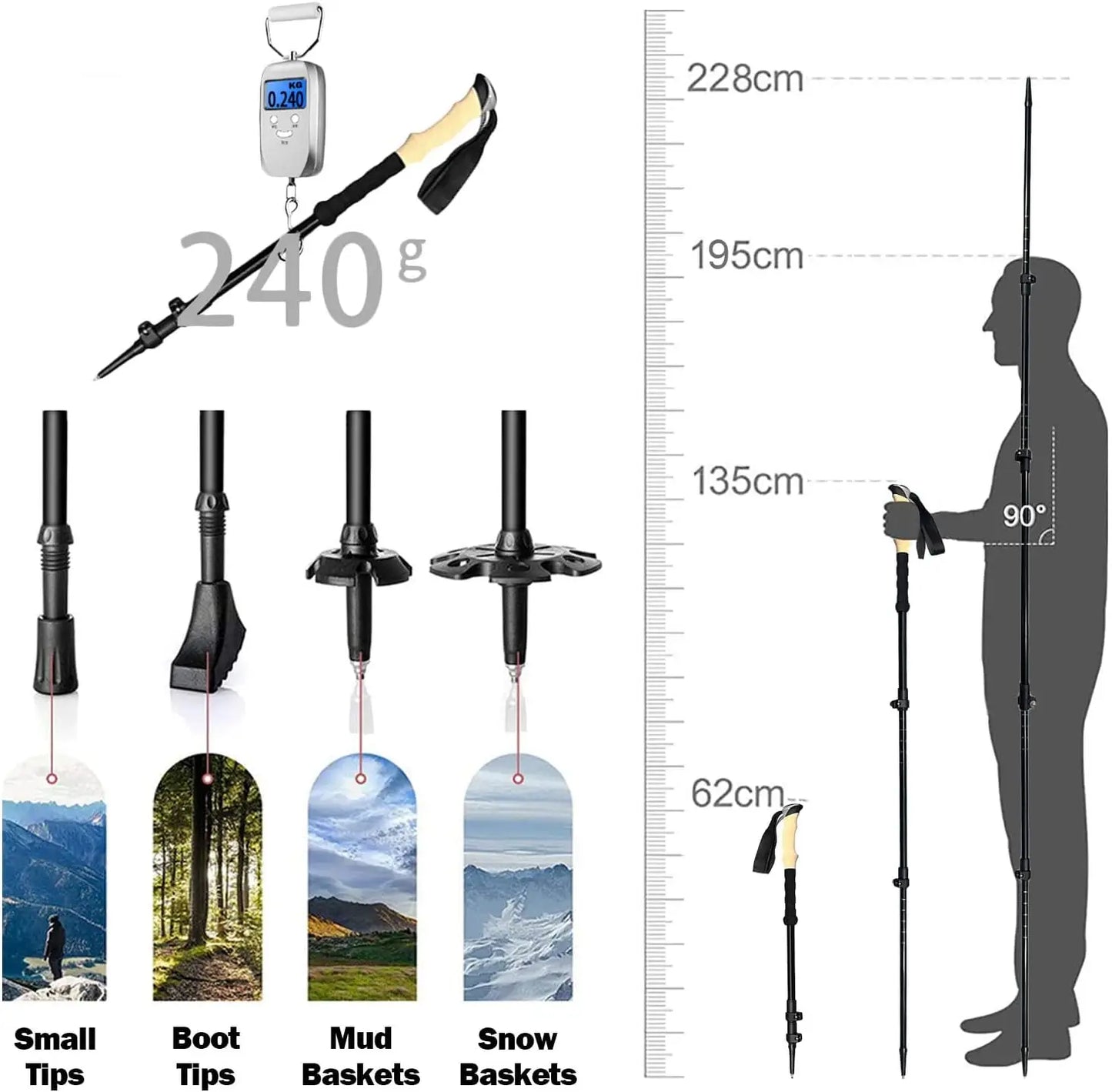 Collapsible Lightweight Trekking Poles