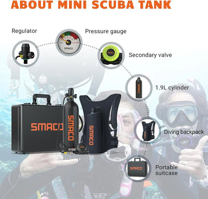 Portable 2L Mini Oxygen Tank Snorkeling Set