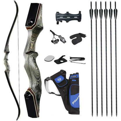 60'' Archery Recurve Hunting Bow and Arrow Set