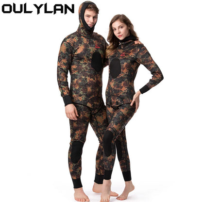 Neoprene Camouflage Men's Warm 2 Piece Wetsuit