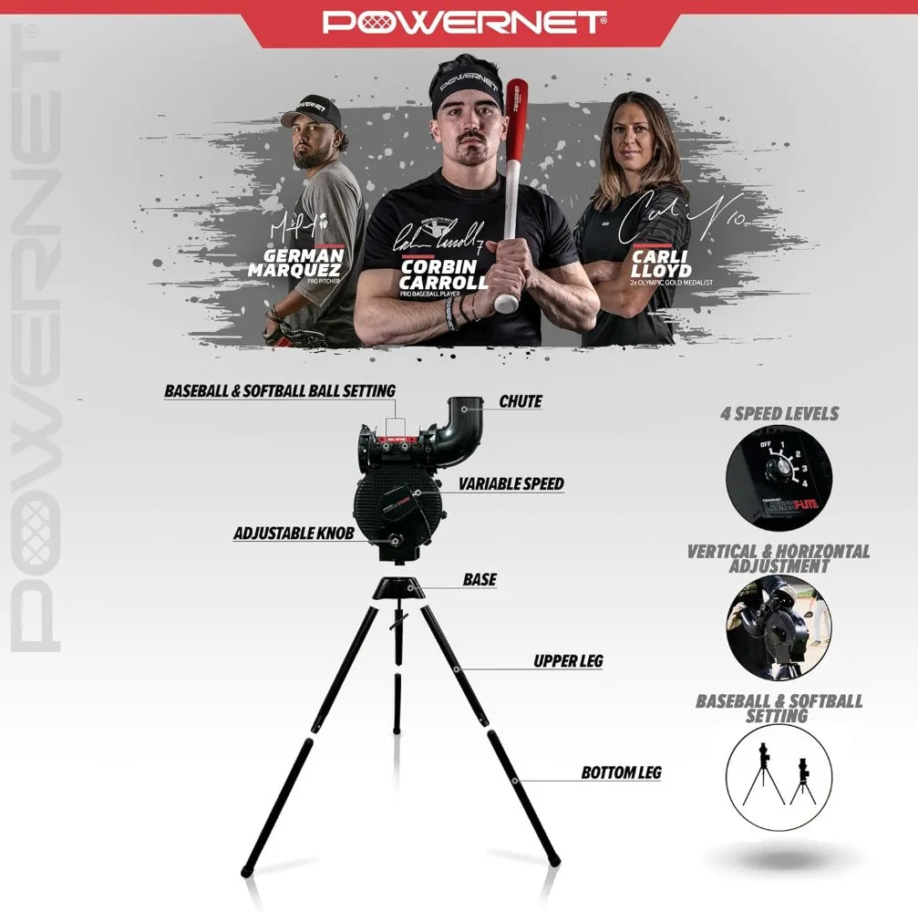 Variable Speed Baseball and Softball Pitching Machine