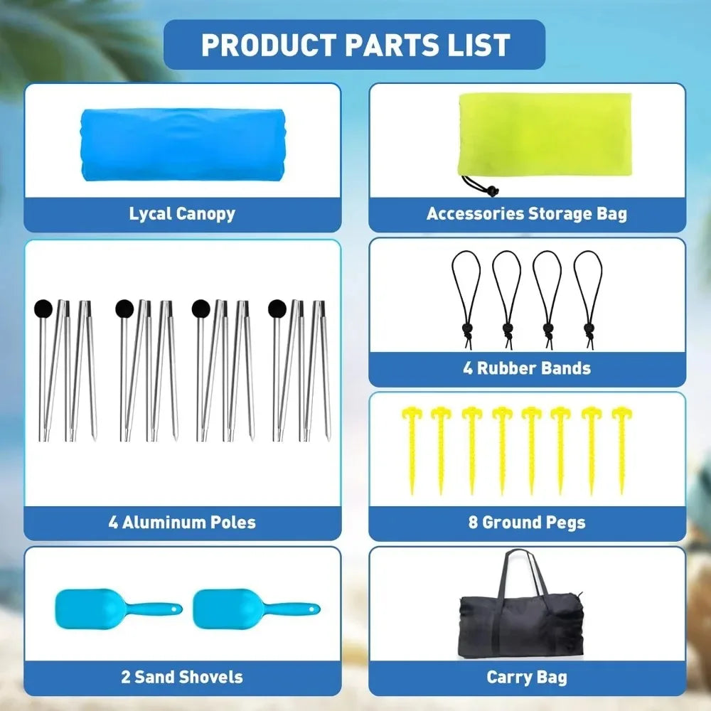Beach Tent Canopy Pop Up Shade UPF50