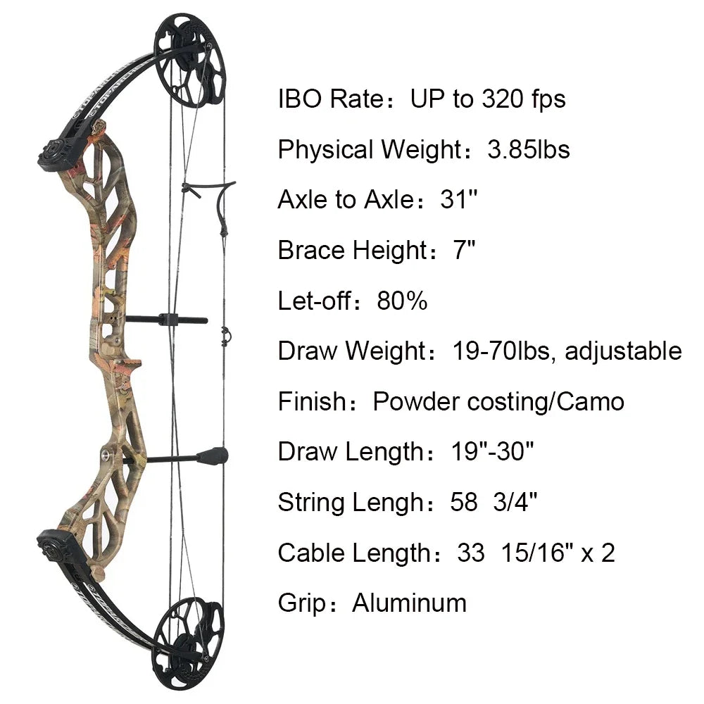 19-70LBS Archery Compound Bow Set