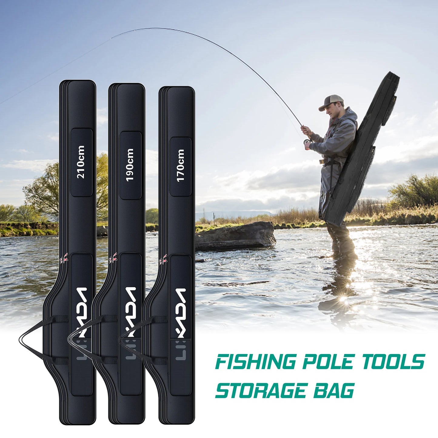 Portable Folding Fishing Rod Reel Bag