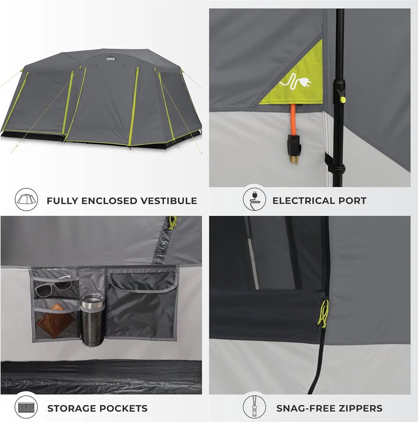 Multi Room Tent for Family with Full Rainfly