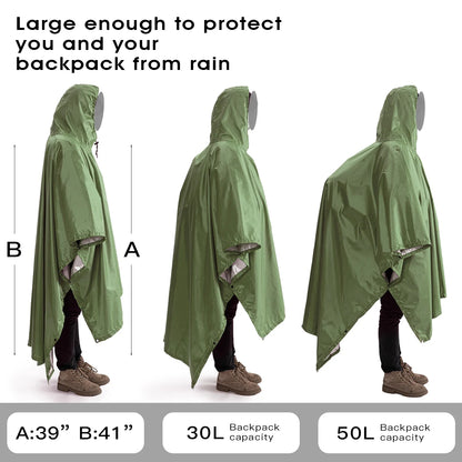 Portable 3 In 1Hiking Camping Poncho